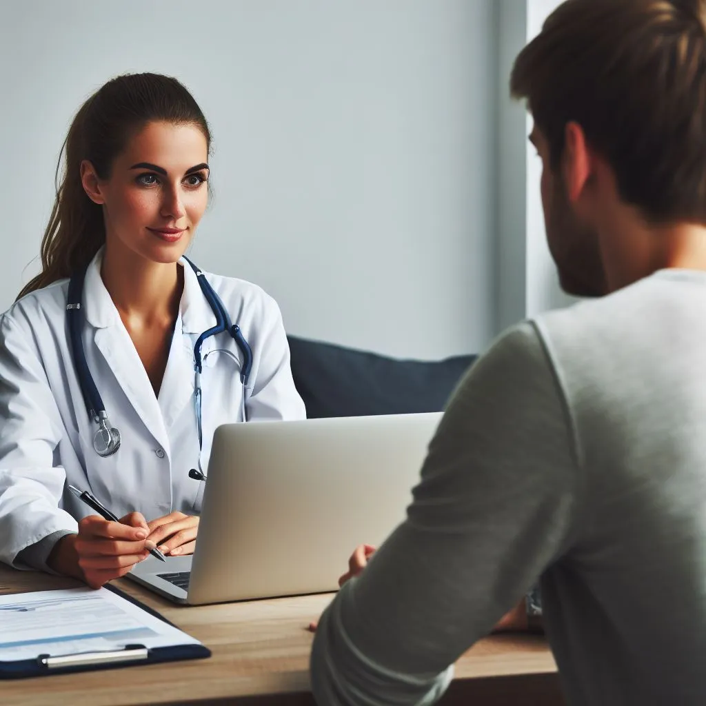 Врач консультирует пациента о процедуре